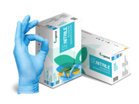 Gants d'examen jetables en nitrile bleu BERGAMOT certifiés CE ISO EN, origine Malaisie, tailles XS-XL, modèle X2235