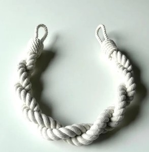 White Cotton Rope <b>Curtain</b> <b>Tieback</b> Double Twist Handmade <b>Curtain</b> Holder - Product Image 2