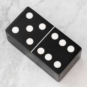 Jeu de dominos et de dés sur le thème noir, boîte de jeu personnalisable en bois, jeux d'intérieur et de pique-nique, accessoires, idées cadeaux - Product Image 5