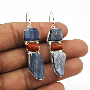 Precio al por mayor de alta calidad, Plata de Ley 925, piedra preciosa de ojo de tigre, Pendientes colgantes de estilo clásico, joyería hecha a mano, proveedor a granel - Product Image 4