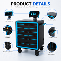 Chariot de gestion d'outils intelligent RFID haut de gamme, chariot à outils métallique multi-tiroirs avec un schéma complet d'outils d'entretien pour véhicules électriques