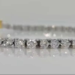 Bracelet incrusté à la main en or blanc pour femmes rangée de diamants avec zircon bracelets à breloques en pierre principale - Product Image 2