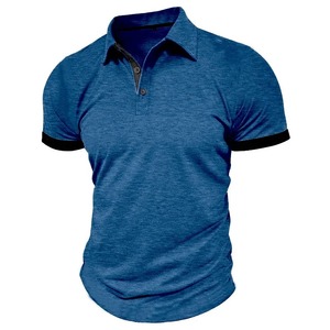 เสื้อโปโลแขนสั้นลำลองสำหรับผู้ชาย, เสื้อยืดสีทึบทรงโอเวอร์ไซส์ระบายอากาศได้แนวสตรีทสำหรับกิจกรรมกีฬาดีไซน์พิมพ์ลาย - Product Image 4