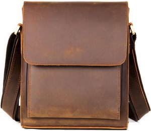 Bolso bandolera minimalista Unisex de cuero genuino, cadenas bohemias, diseño personalizado, botón con cremallera magnética, hombro informal - Product Image 3