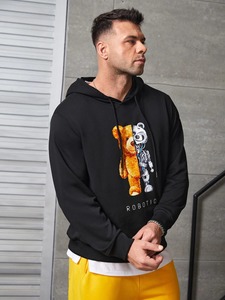 Sweat à capuche thermique pour homme, personnalisé, en molleton de coton, tissu tricoté, mode automne-hiver - Product Image 4