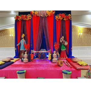 Sangeet-decoración especial para escenario, Escenario nocturno de boda, con función de mahndi, Punjabi, decoración de escenario nocturna - Product Image 1