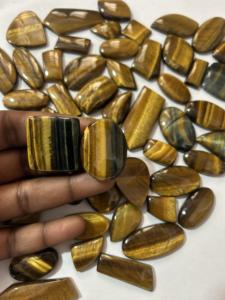 Piedra de cristal de cuarzo de ojo de tigre Natural de grado AAA piedras preciosas sueltas tamaños personalizados para fabricación de joyas Reiki propósito de regalo curativo - Product Image 3