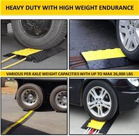 Rampe de protection de câbles en caoutchouc robuste à 1, 2, 3, 4, 5 ou 6 canaux avec couvercle articulé jaune pour la sécurité des allées et des routes