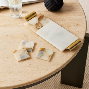 Bandeja de servicio de mármol Natural de lujo Premium plato hecho a mano elegante diseño moderno para el hogar Oficina comedor al por mayor - Product Image 4