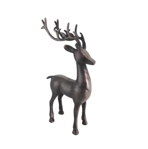 Vente en gros de cerfs en aluminium design pour Noël renne décoratif bronze PC décoration d'intérieur fait à la main en vrac