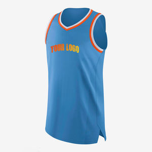 Maillots de basket-ball personnalisés en sublimation en gros, imprimés, respirants, sans manches, 100% polyester, concevez votre propre modèle réversible vierge - Product Image 5
