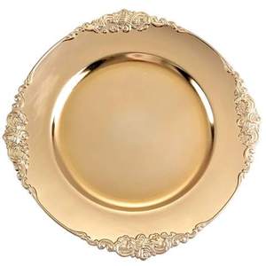 Platos Base Decorativos de Metal Galvanizado Plateado y Dorado con Borde Lacerado para Bodas, Platos Base de Metal de Alta Demanda - Product Image 3