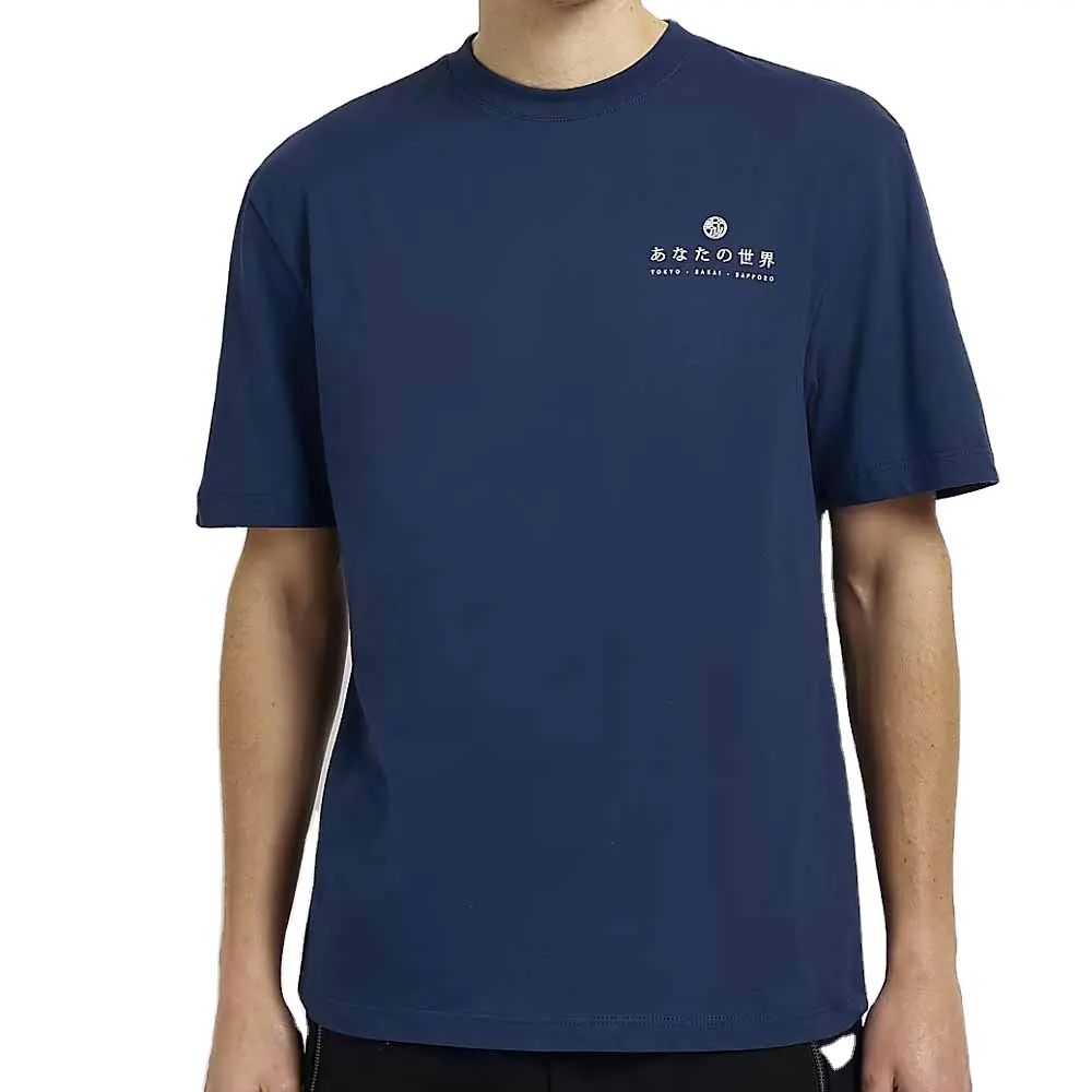 Camiseta de cuello redondo de ajuste Regular para hombre, camisa con estampado de logotipo personalizado, ropa de calle, camisetas de cuello redondo