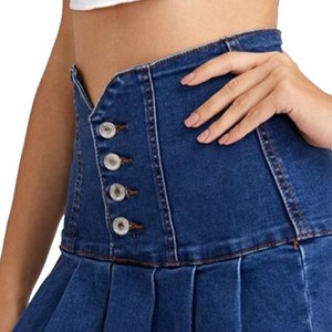 Falda vaquera hecha a medida para mujer, ropa informal personalizada cosida, ligera, antiarrugas, transpirable, cómoda Falda vaquera - Product Image 5