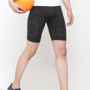 Pantalones cortos de entrenamiento para gimnasio estilo callejero para hombre, pantalones cortos de compresión de Material duradero hechos a medida con patrón sólido - Product Image 4