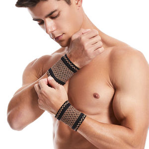 Good Quality Custom Logo Adjustable Neoprene Wrist Wraps Magnetic Closure Insulated Support Wearable Compression Gray Lifting - Product Image 5