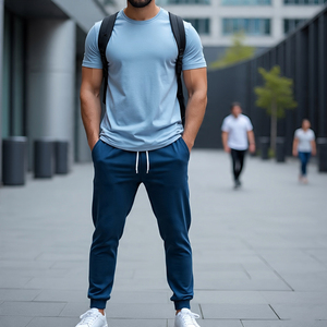 เสื้อทีเชิ้ตและกางเกงวอร์มสำหรับผู้ชายชุดวิ่งออกกำลังกายฟิตเนสชุดออกกำลังกายฤดูร้อนฤดูหนาว - Product Image 5