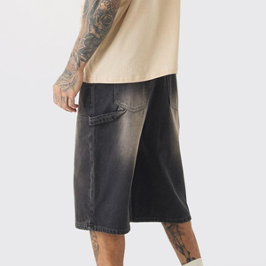 Pantalones Cortos Vaqueros de Mezclilla Cortos a la Moda, Estilo Urbano, OEM/ODM, Personalizados con Logotipo Bordado, Lavado a la Piedra Oscuro, para Hombre - Product Image 3