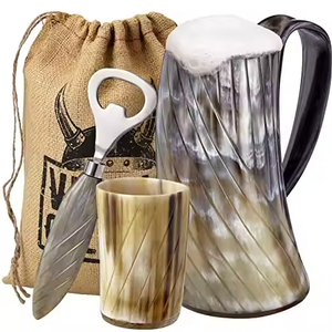 Offre Spéciale fabriqués à la main par des artisans qualifiés sculpté naturel personnalisé Agate boire Viking corne tasse boire Buffalo Tankard tasse - Product Image 3