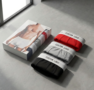 <span class=keywords><strong>Ensemble</strong></span> de sous-vêtements pour hommes de marque de créateur en coton classique confortable respirant de haute qualité avec logo personnalisé Boxers mi-hauts 2026 - Product Image 3