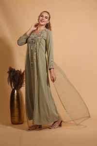 Robe maxi traditionnelle musulmane élégante de Dubaï avec voile pour femmes, dernier design d'accessoires, vente en gros - Product Image 3