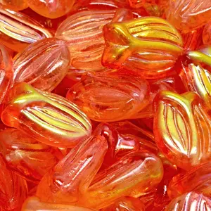 Cuentas de cristal checo prensadas multicolores de 12x8mm para fabricación de joyas - Product Image 3