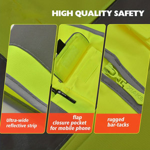 Veste de sécurité pour pompiers en polyester 100% personnalisée en gros, imperméable, coupe-vent, respirante, réfléchissante, haute visibilité, vêtements de travail chauffants - Product Image 2