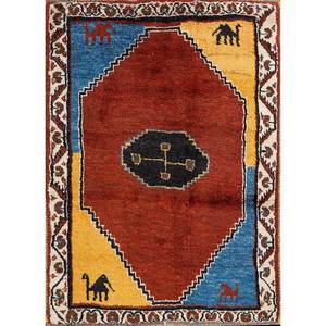 Alfombra de Lana Anudada a Mano Zuri, Diseño de Medallón Rojo Naranja, Rectangular 9x12, Ideal para Pasillos, Habitaciones de Adolescentes y Dormitorios, Pae-4764 - Product Image 1