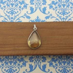 Venta caliente 925 delicado colgante de plata hecho a mano Natural citrino bisel ajuste encanto venta al por mayor joyería fina - Product Image 3