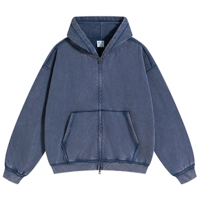 Pull personnalisé pull à capuche délavé à l'acide 100% coton grande taille hommes sweat à manches longues haut Vintage - Product Image 6