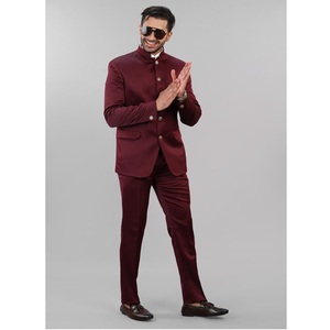 Traje de Dos Piezas Color Granate Oscuro para Hombre de Primera Calidad para Bodas, Eventos Formales de Negocios, Disponible a un Precio Competitivo desde India - Product Image 1