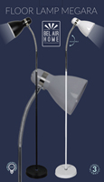 BEL AIR HOME Megara 155 cm Lampadaire en métal blanc avec douille E-27 pour éclairage élégant Polyvalent et élégant
