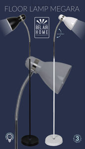 BEL AIR HOME Megara 155 cm Lampadaire en métal blanc avec douille E-27 pour éclairage élégant Polyvalent et élégant - Product Image 4