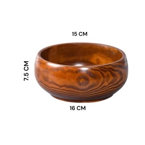 Bol en bois massif fait main de haute qualité, durable, naturel, élégant, écologique, passe au lave-vaisselle, personnalisable, essentiels pour la salle à manger - Product Image 6