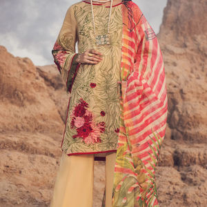 Khaddar d'hiver pakistanais ethnique de dernière conception de luxe, robes Shalwar Kameez brodées en lin 3 pièces sans couture - Product Image 4