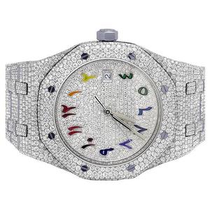 Montre à quartz Radiant Iced Out avec diamants Moissanite conçue pour un style de luxe moderne et un attrait étincelant intemporel - Product Image 1