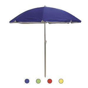 Ombrellone da Spiaggia Galileo Soleil Est in Alluminio Anodizzato Opaco, Diametro 2m, 8 Stecche Rinforzate in Acciaio al Carbonio, Poliestere 140gsm Argento - Product Image 1