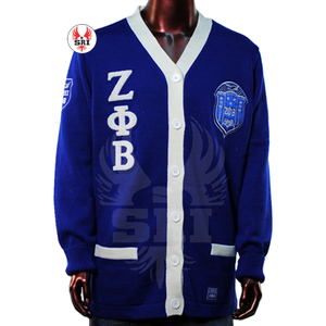 Cárdigans Acrílicos Bordados de la Hermandad Zeta Phi Beta para Mujer |   Suéter Cárdigan de Lana Bordado Personalizado para Mujer de la Hermandad ZPB - Product Image 6