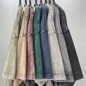 เสื้อยืดผ้าฝ้ายขนาดใหญ่260แกรมสำหรับผู้ชายเสื้อยืดครอปโบซี่เสื้อวินเทจซีดจางไปจากแสงแดด - Product Image 4