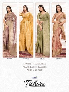 Collection de saris réversibles sans plis modernes en soie fabriqués à la main Conceptions uniques Vêtements décontractés pour les détaillants en ligne de fête - Product Image 4