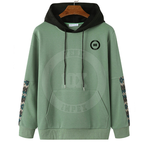 Mode tenue à la mode nouveau Design manches longues coton mélangé sweats à capuche décontractés Slim Fit solide couleur unie hommes sweats à capuche décontractés - Product Image 1