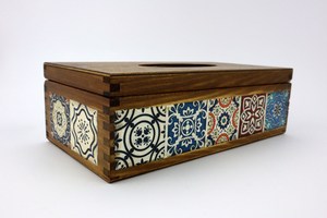 กล่องทิชชู่ไม้ลายสวยงามสำหรับตกแต่งบ้านและโต๊ะดีไซน์หรูหราทันสมัย - Product Image 3