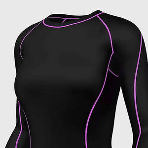 Camiseta de Compresión para Mujer, Sin Costuras, Manga Larga, Absorbe la Humedad, Transpirable, Elástica, de Alta Calidad, Spandex/Poliéster, Personalizable - Product Image 3