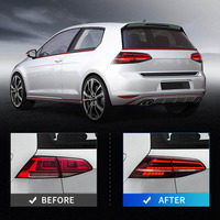 Feux arrière LED complets Xunbai pour VW Golf MK7 MK7.5 2011-2013, clignotants séquentiels dynamiques, lentille rouge, ajustement universel