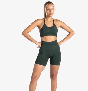 Vente en gros personnalisée : Legging athlétique sans couture à couture en V, taille haute, effet push-up fessier, en coton élasthanne, pour entraînements par temps chaud - Product Image 1