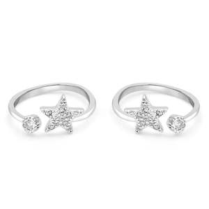 NOVAMART Fine Gold-Plated Shooting Star Silver <b>Toe</b> <b>Rings</b> for Wedding Engagement & Gifts Wholesale Export - Product Image 3