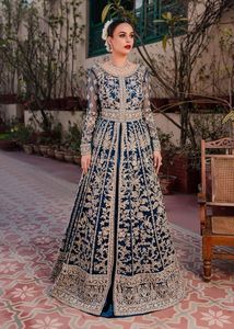 DAZZLING DESIGNER EMBROIDERY on <b>BRIDAL</b> <b>JACKET</b>,LEHENGA & DUPATTA WITH EMBELLISHED CRYSTAL GLASS BEADS,DABKA WORK for WEDDING@2024 - Product Image 2