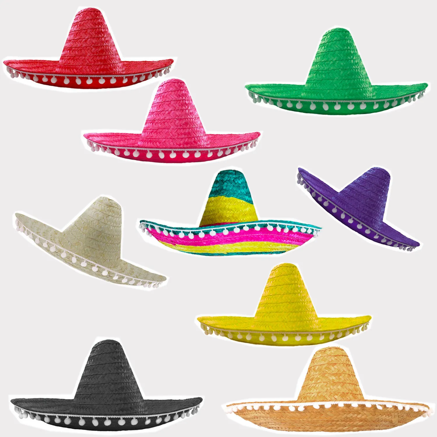 Wholesale Wide Mexico Straw Sombrero Hat /Cowboy Hat Seagrass For Adults Fashion /Bulk Straw OEM bamboo hat Designs Customized