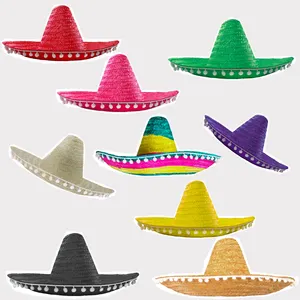 Оптовая продажа, широкая, мексиканская соломенная шляпа сомбреро/ковбойская шляпа из водорослей для взрослых, модная соломенная Бамбуковая Шляпа с индивидуальным дизайном
