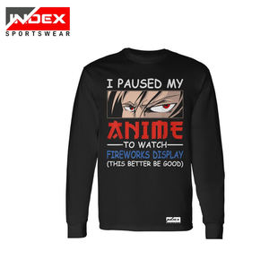 Camiseta de gimnasio de manga larga para hombre, personalizada, de alta calidad, corte holgado, cuello redondo, ligera, transpirable, 100% algodón, de secado rápido, con letras estampadas. - Product Image 1